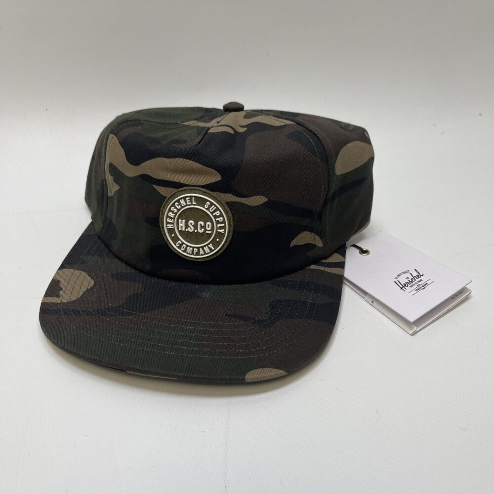 Herschel Supply Co Scout Cap Green Camo AOP Adjustable Logo Patch NWT